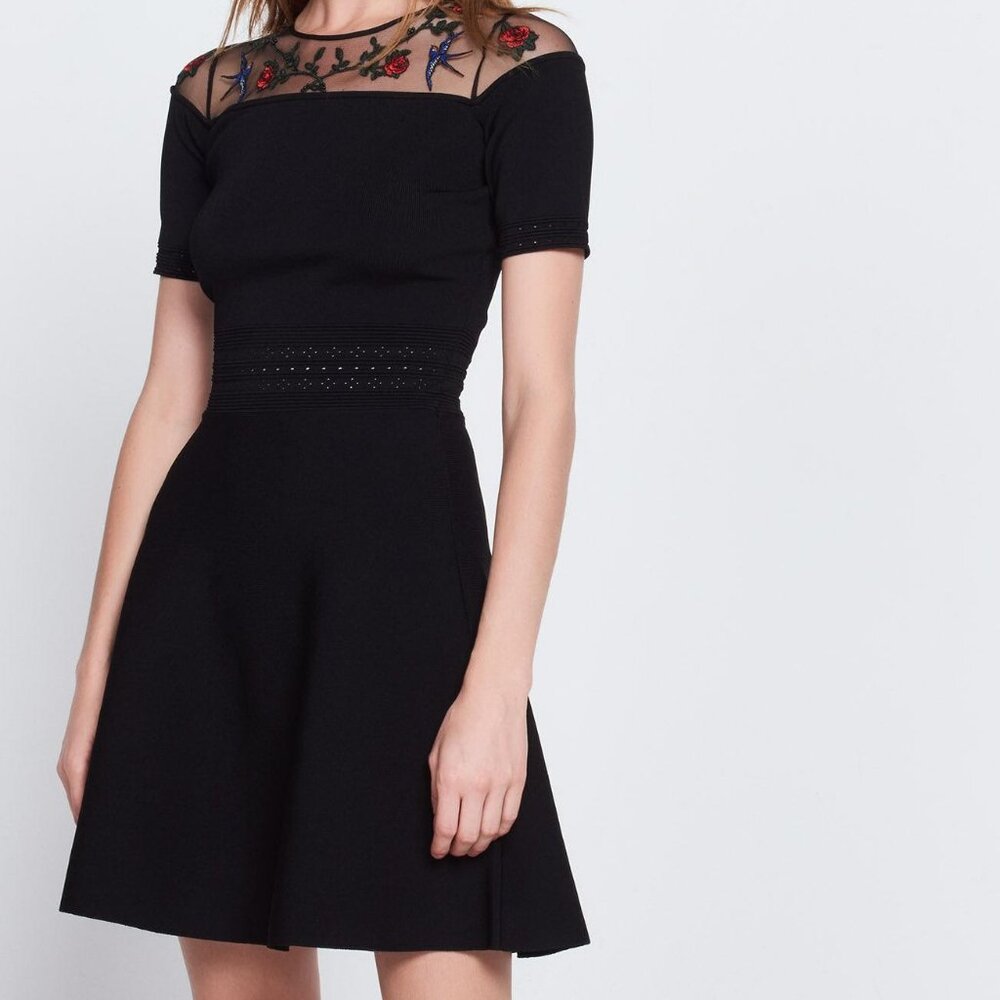 Sandro Knit Dress with Embrodiery (Sandro size=1)